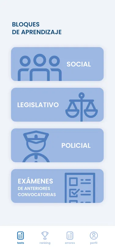 Eureka Oposicions · pantalla de la app