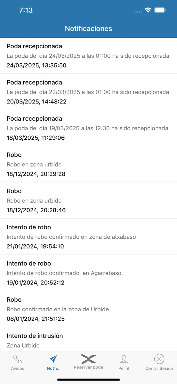 Comunidad Monte Berriaga · pantalla de la app