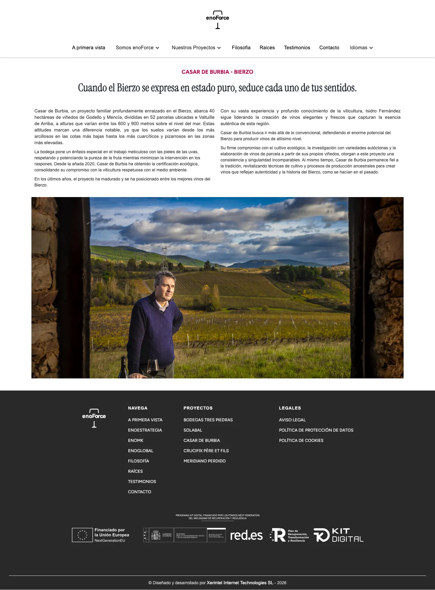 enoForce · Las bodegas con las que trabaja, contadas una a una.