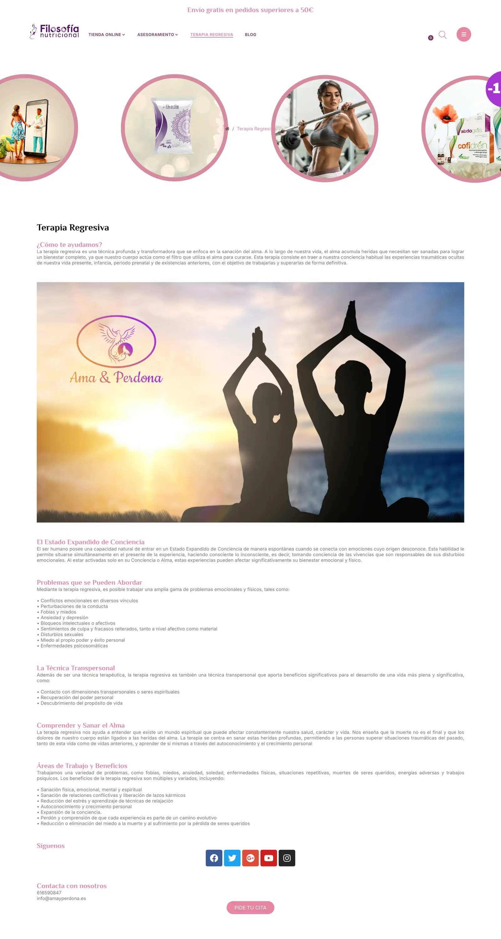 Filosofía Nutricional · La terapia regresiva, en su propio espacio.