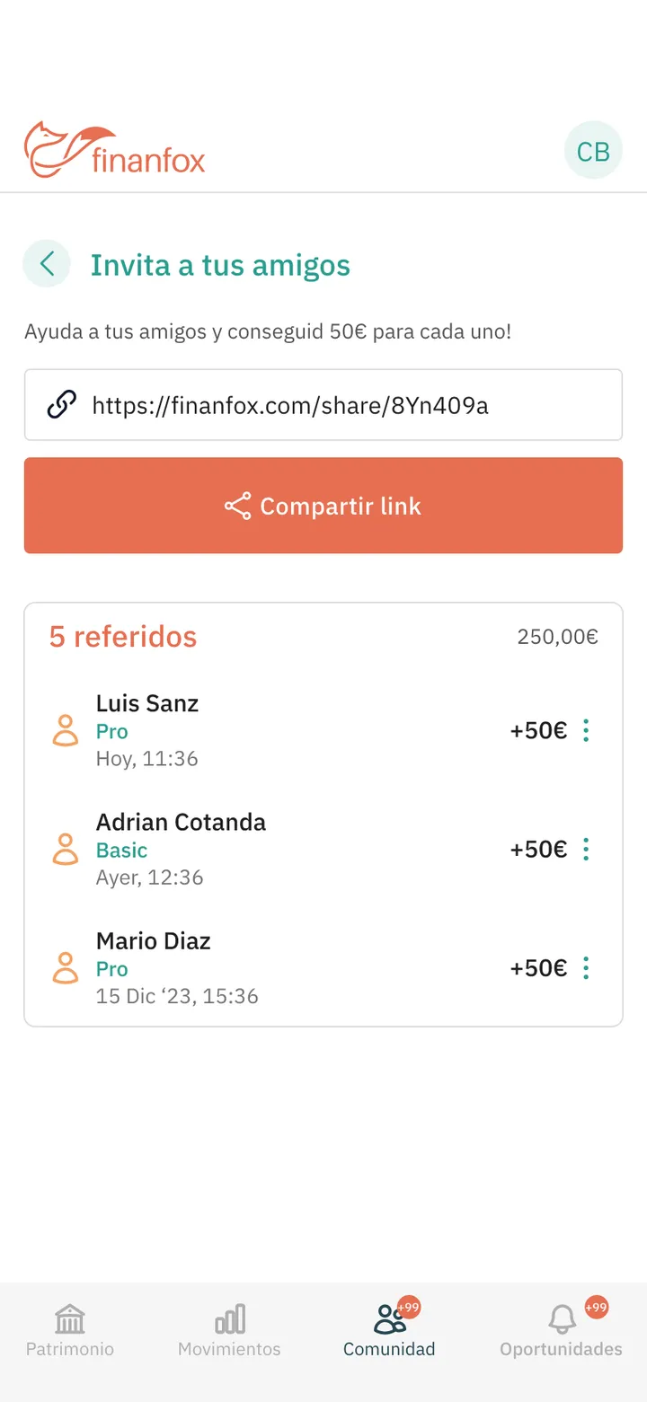 Finanfox · Invita a tus amigos