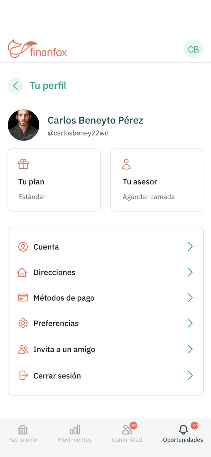 Finanfox · Tu perfil y tu asesor