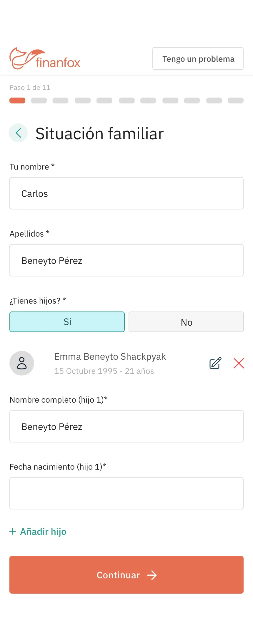 Finanfox · Situación familiar