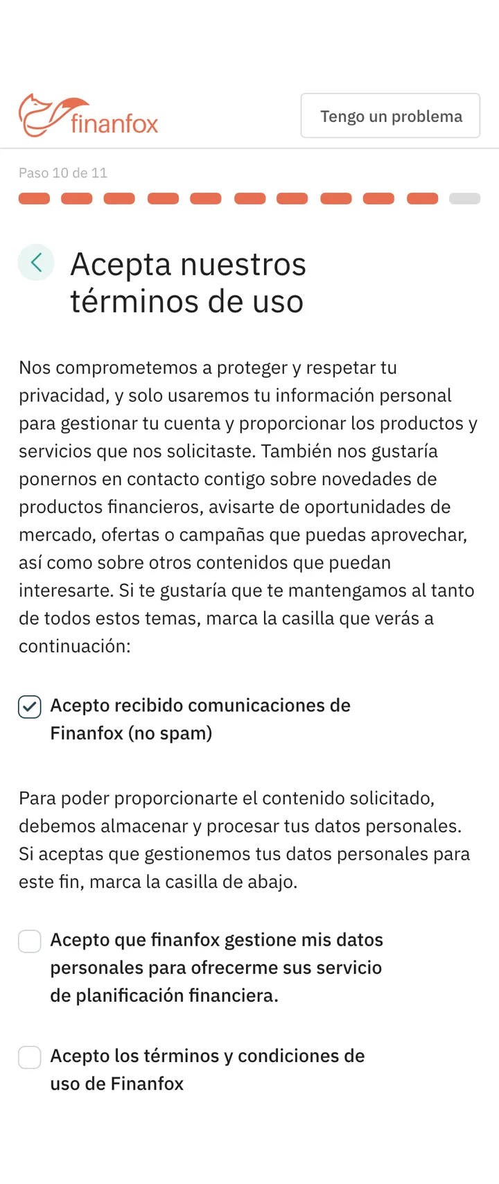 Finanfox · Condiciones claras