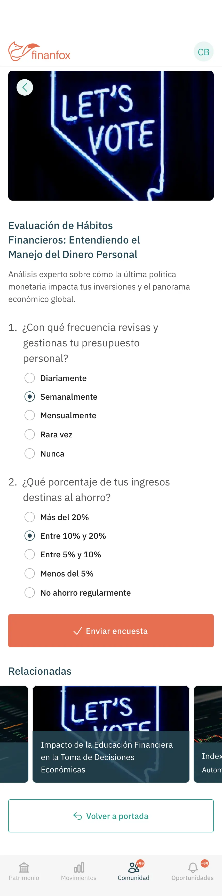 Finanfox · Encuestas
