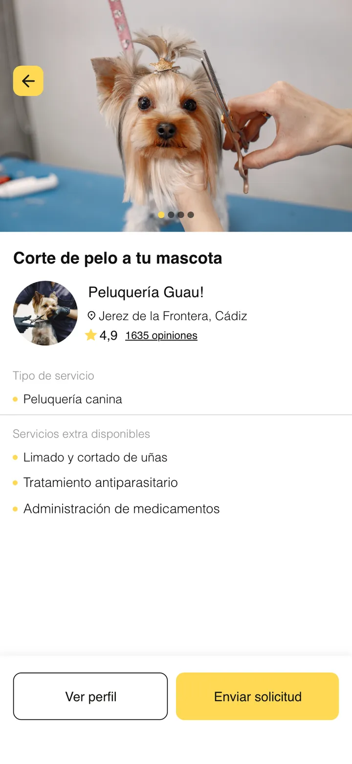 Guaumigo · Ficha del servicio y extras