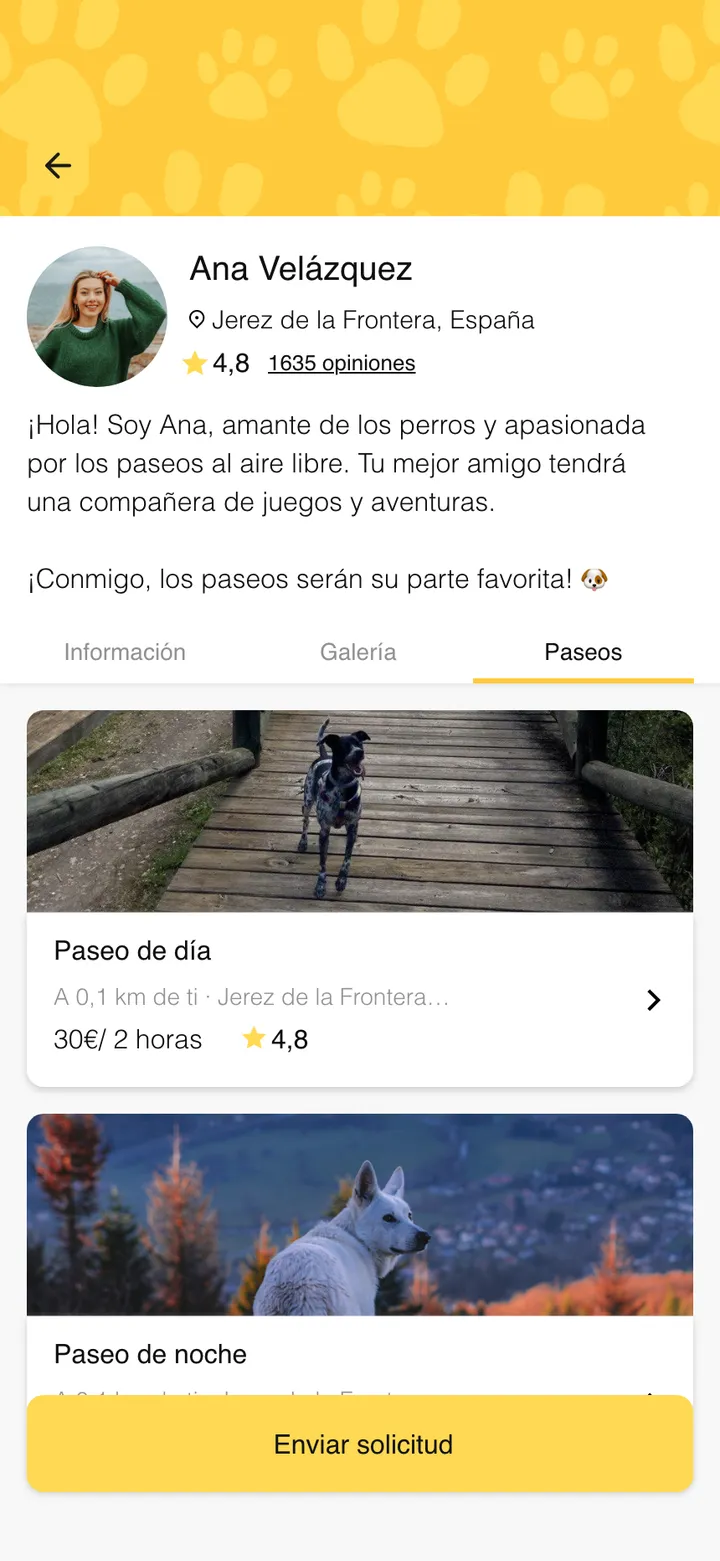 Guaumigo · pantalla de la app