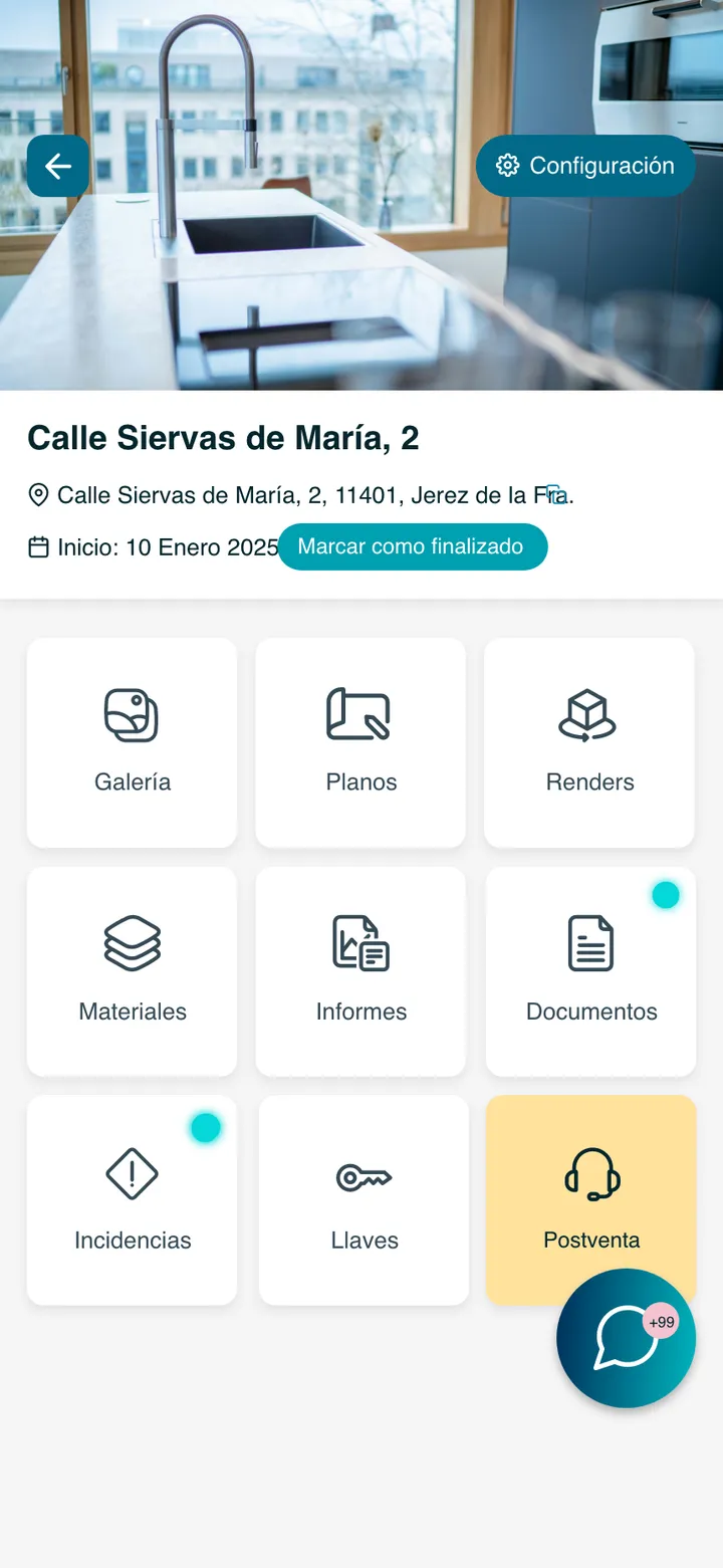 Ideas Interiorismo · pantalla de la app