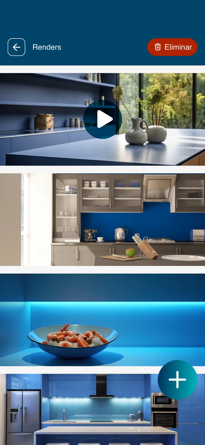 Ideas Interiorismo · pantalla de la app