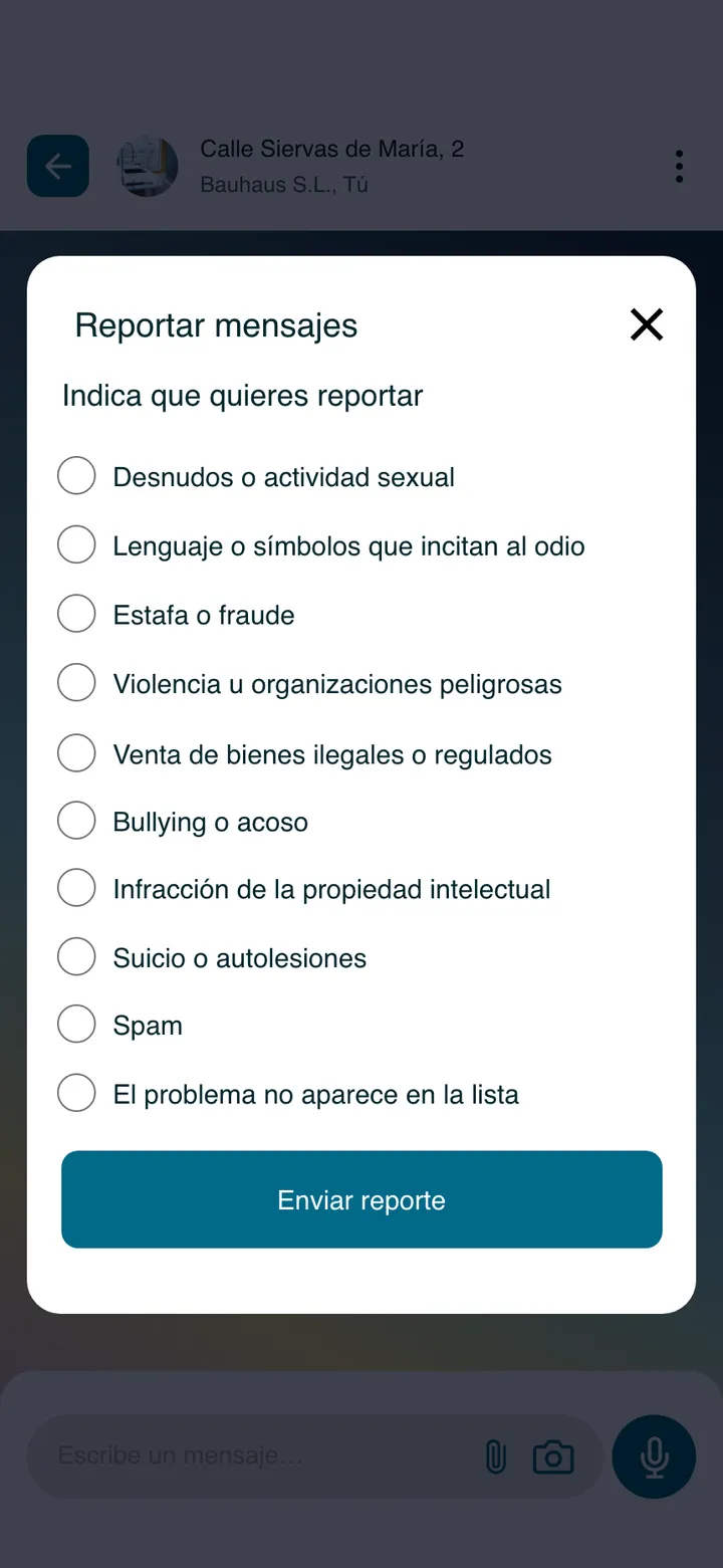 Ideas Interiorismo · Reportar mensajes