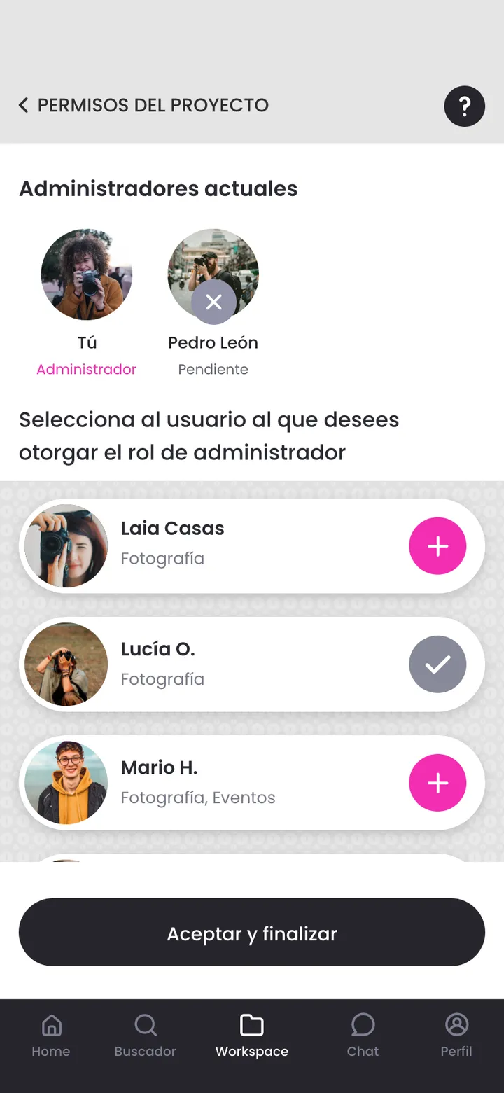In Situ 360 · Repartir permisos