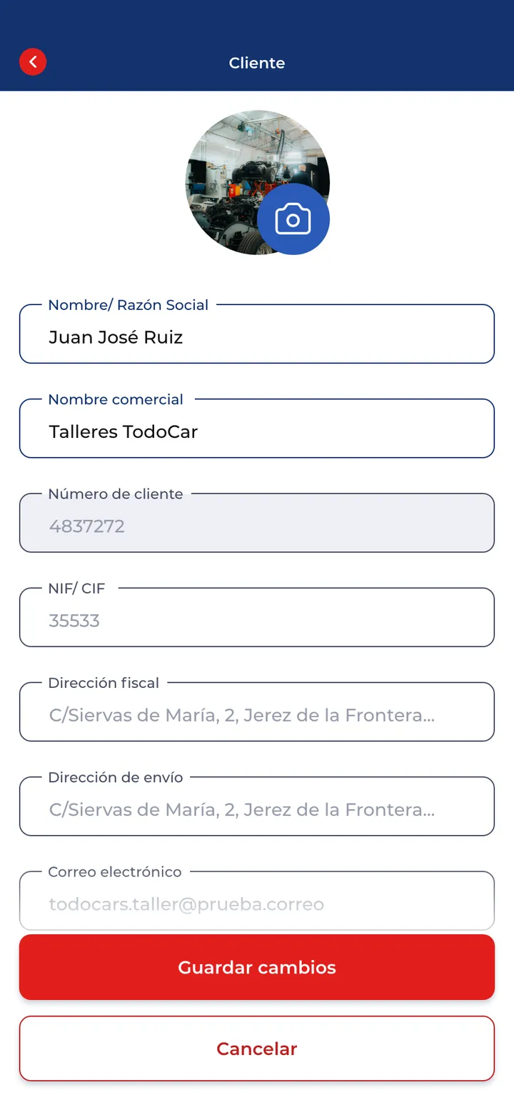 Motri Tools · Datos del cliente