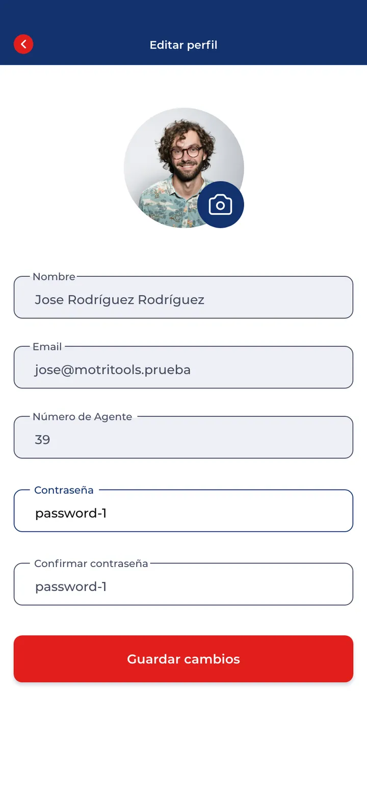 Motri Tools · Editar perfil del comercial