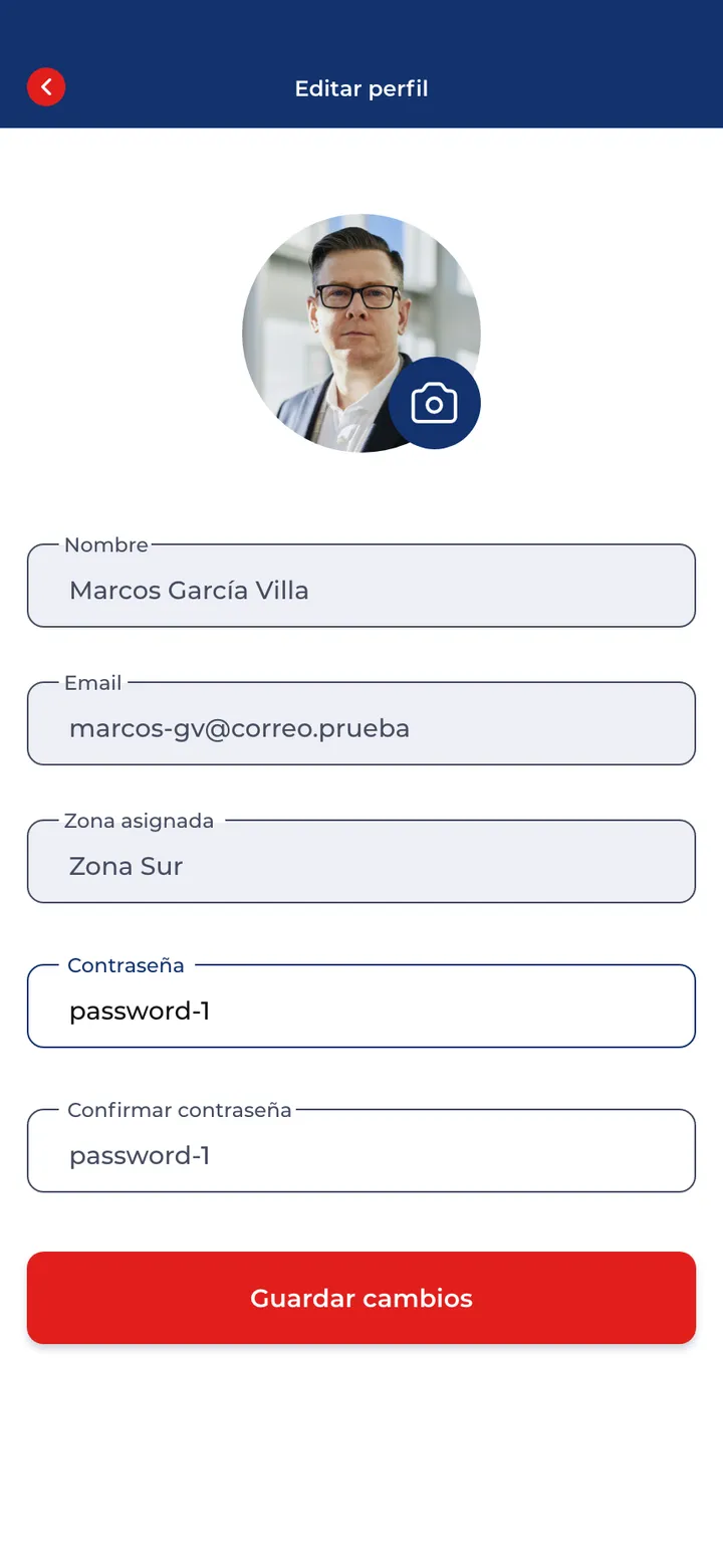 Motri Tools · Editar perfil del jefe de grupo