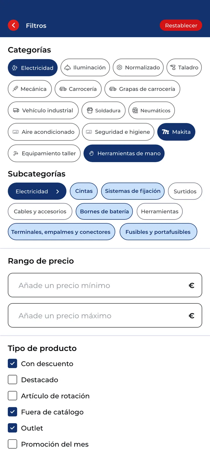 Motri Tools · Filtros del catálogo