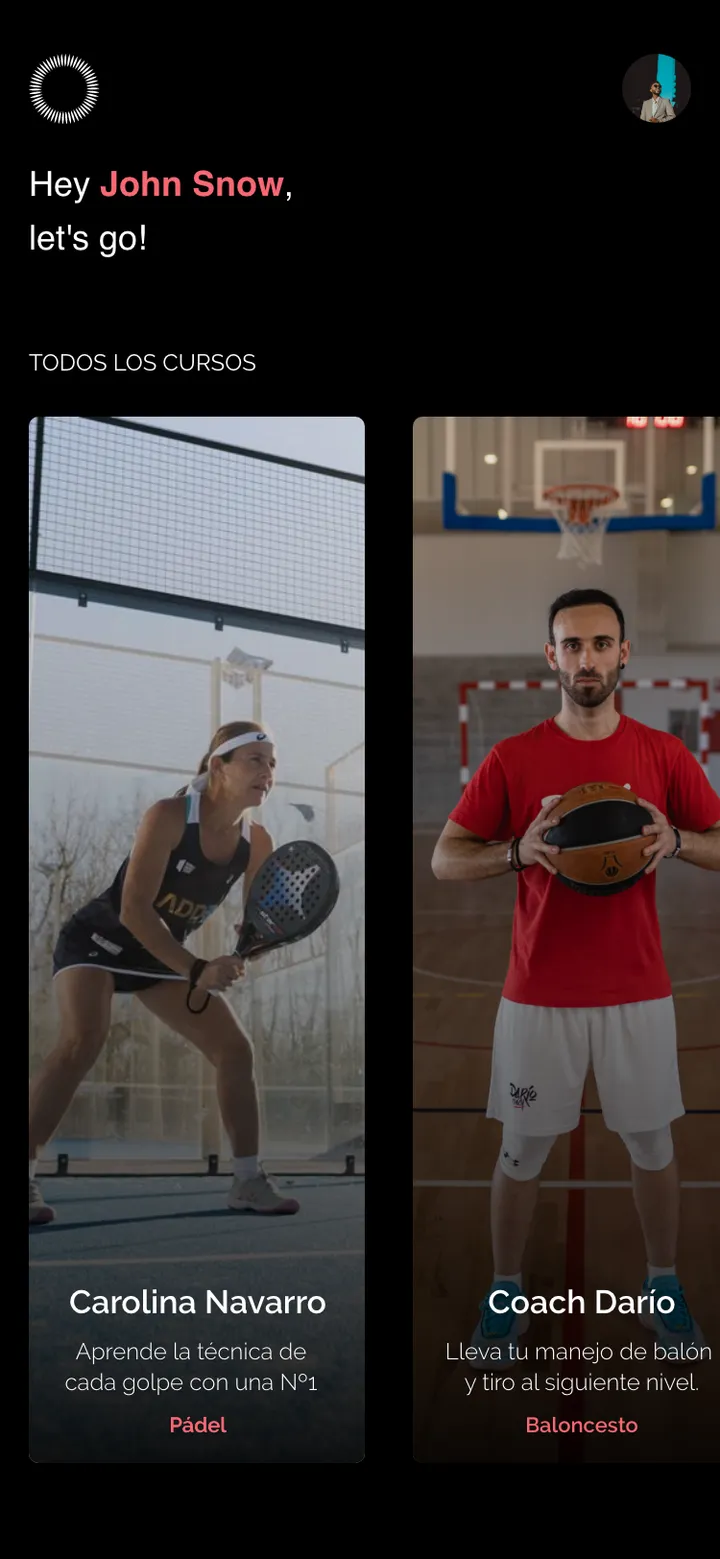 Neways Sports · pantalla de la app