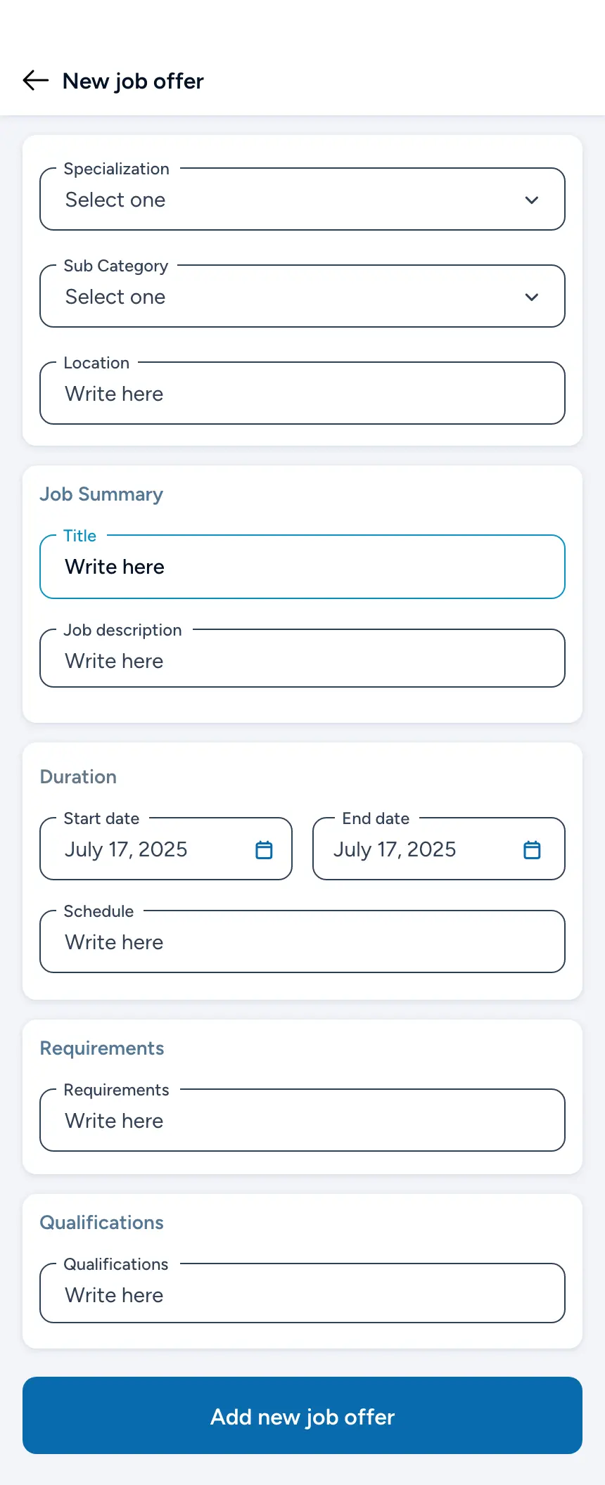 Yacht Partner App · Publica la oferta