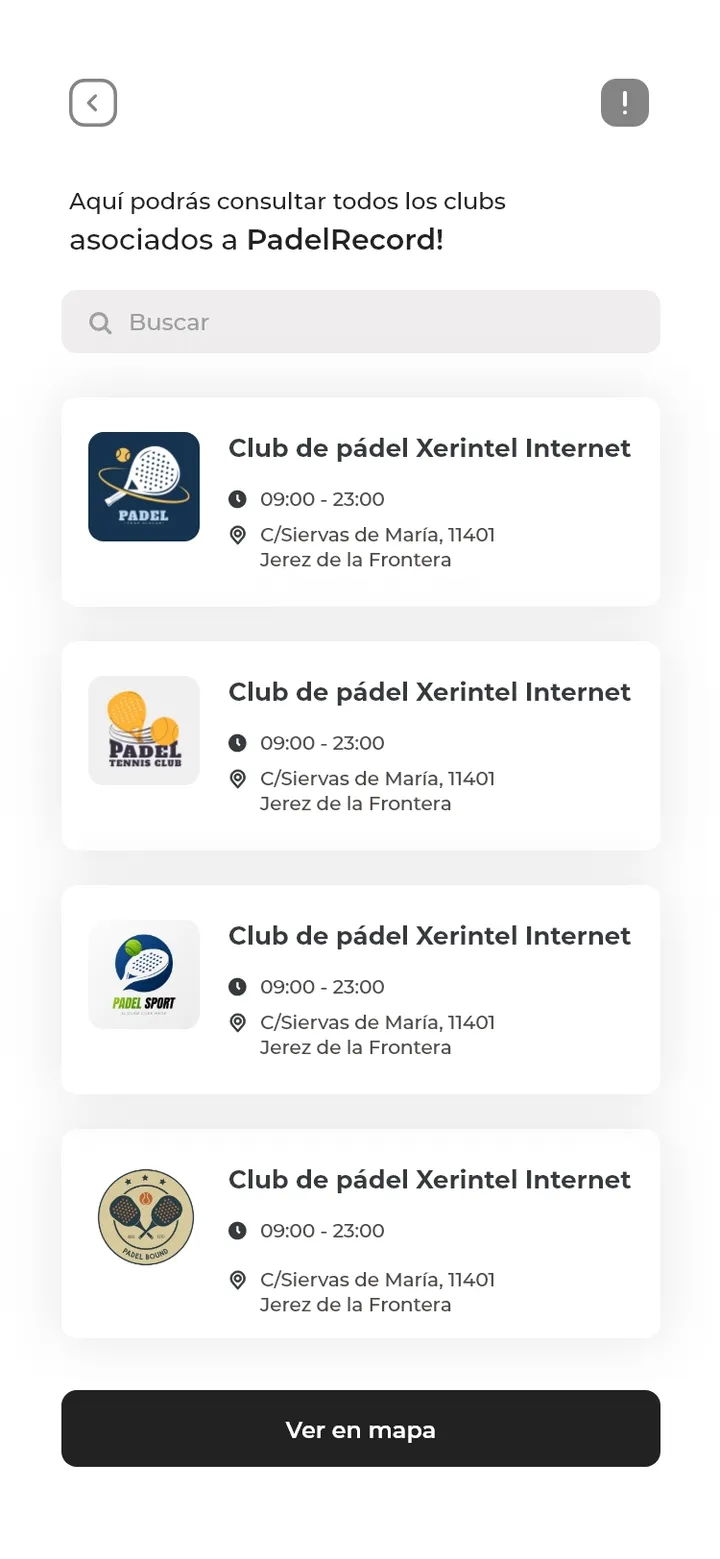 Padel Record · Los clubes asociados