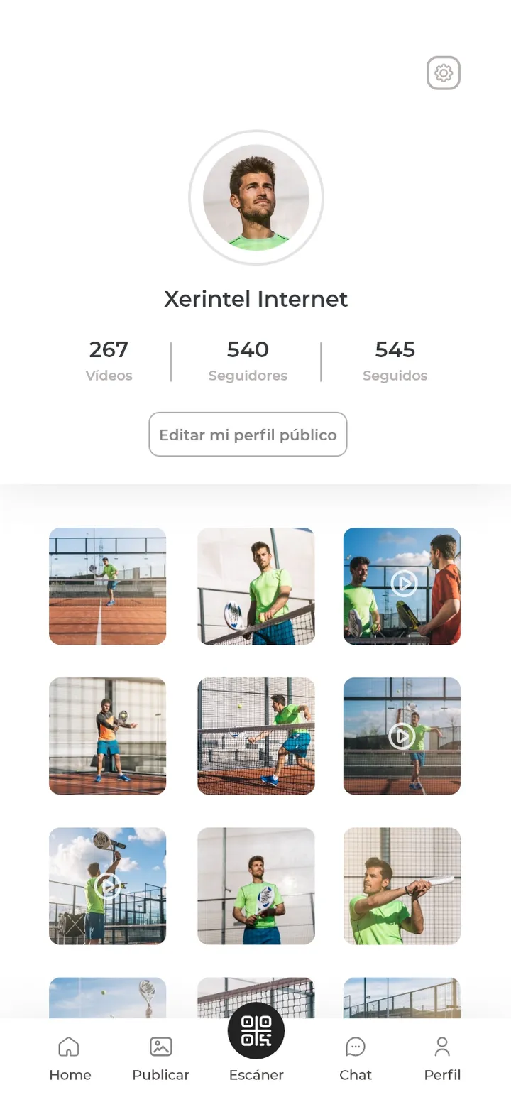 Padel Record · pantalla de la app