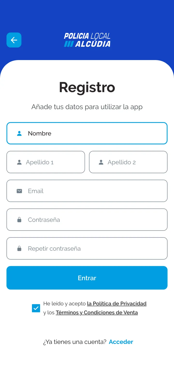 Policía Local de Alcúdia · Registro