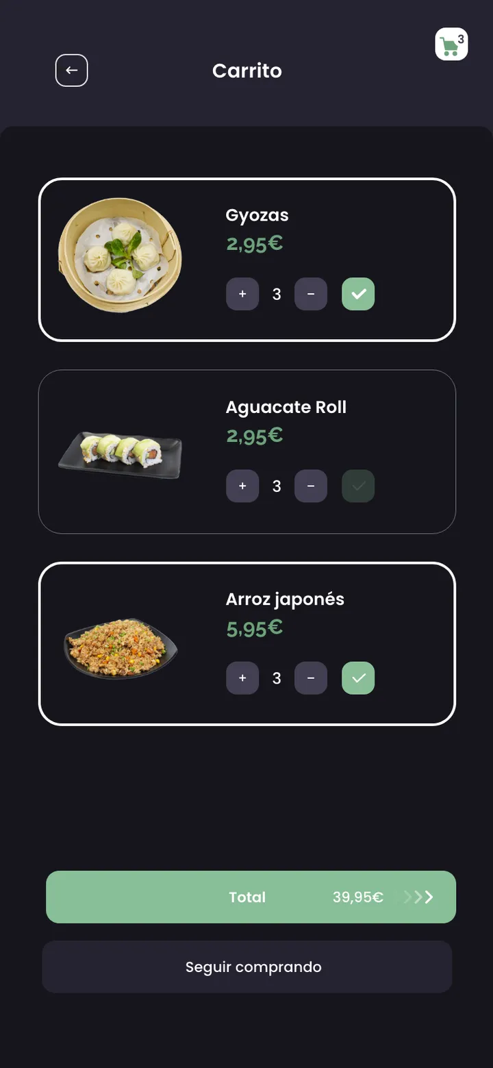 Sushipanda · El carrito