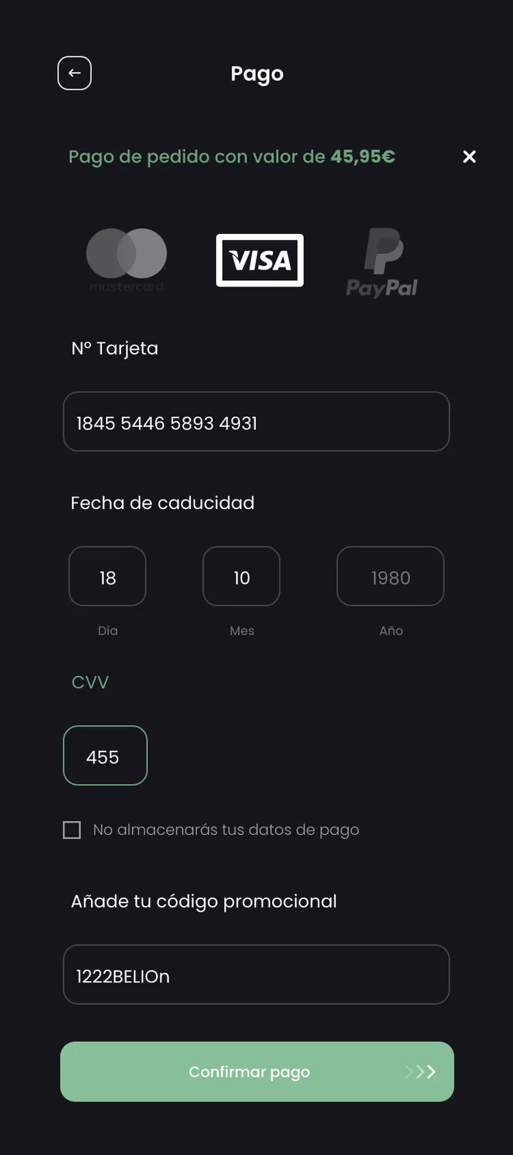 Sushipanda · Pagar sin salir de la app