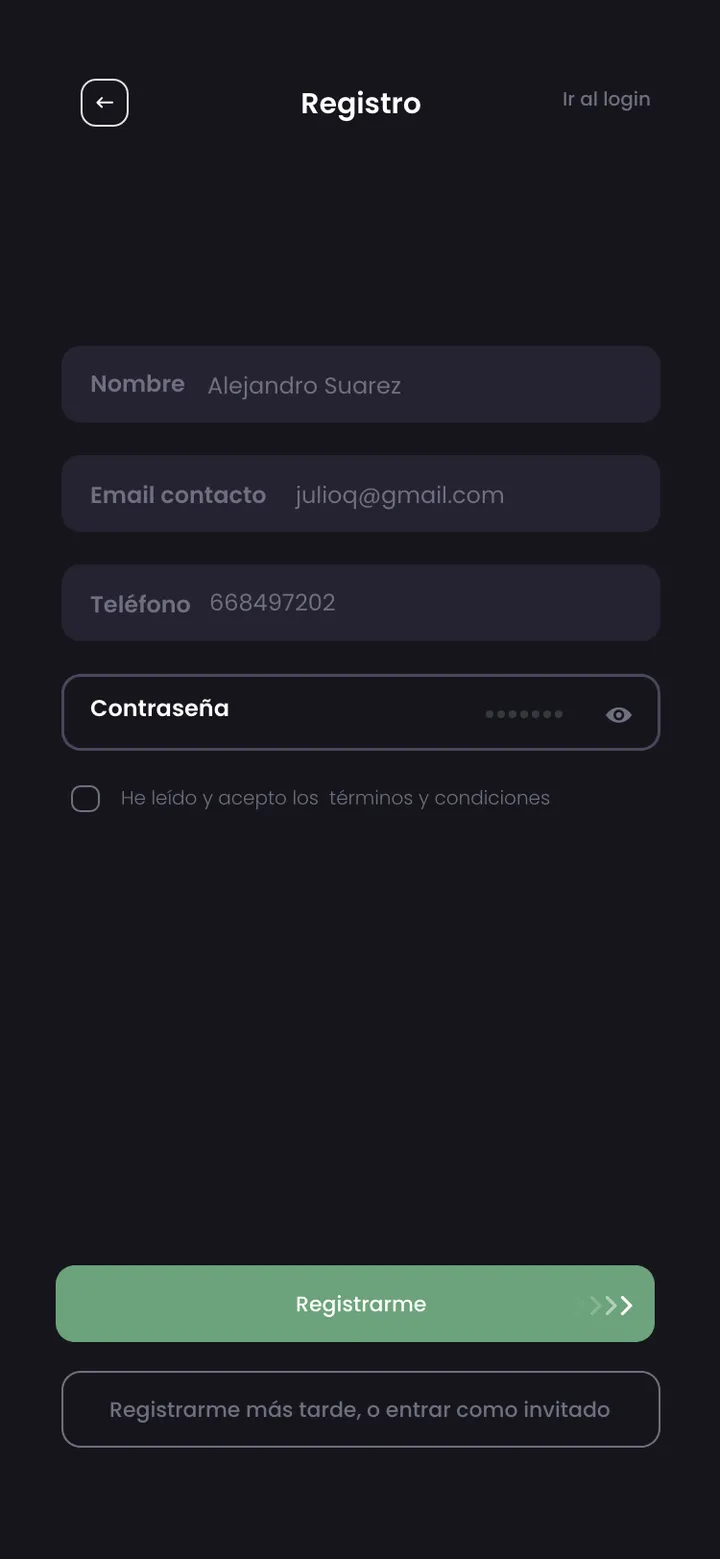 Sushipanda · Registro o acceso como invitado
