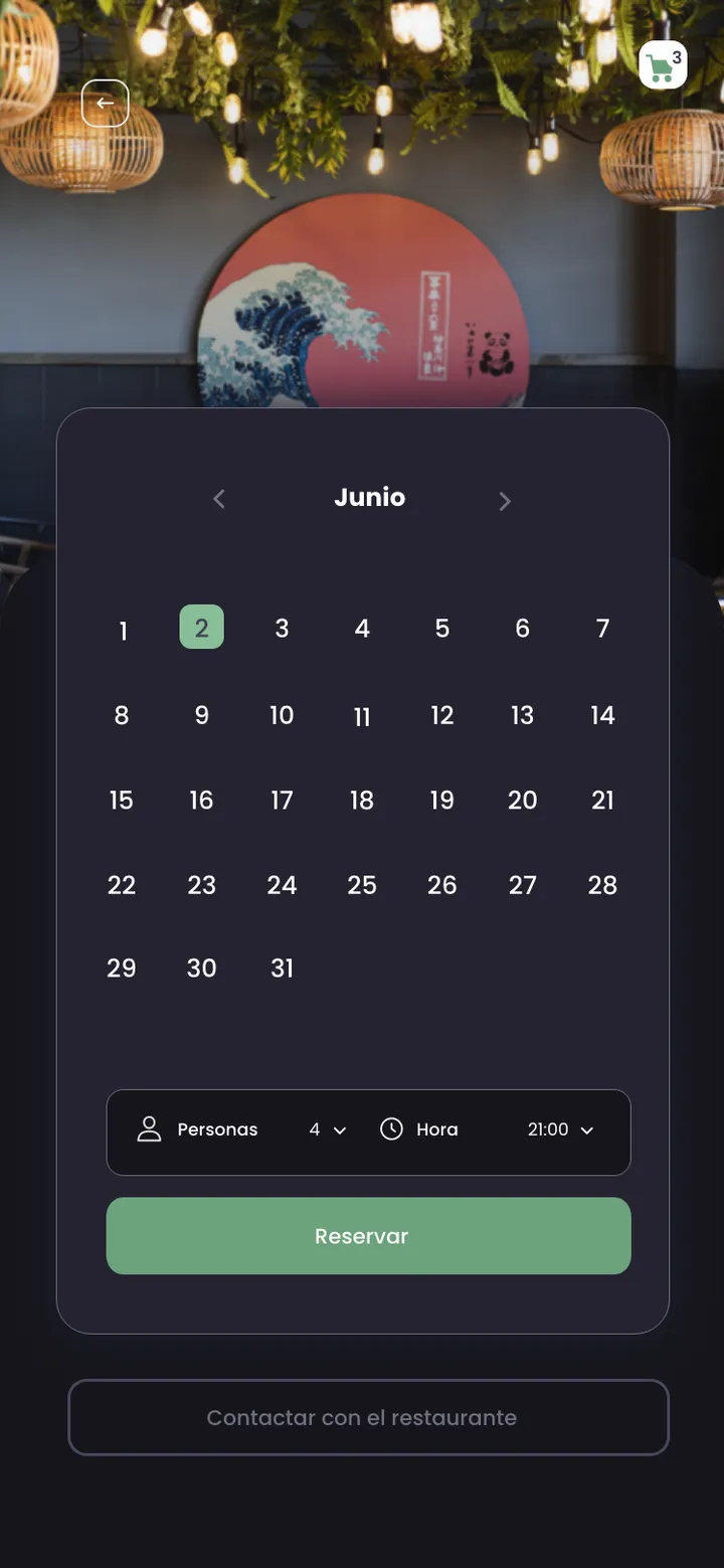 Sushipanda · pantalla de la app