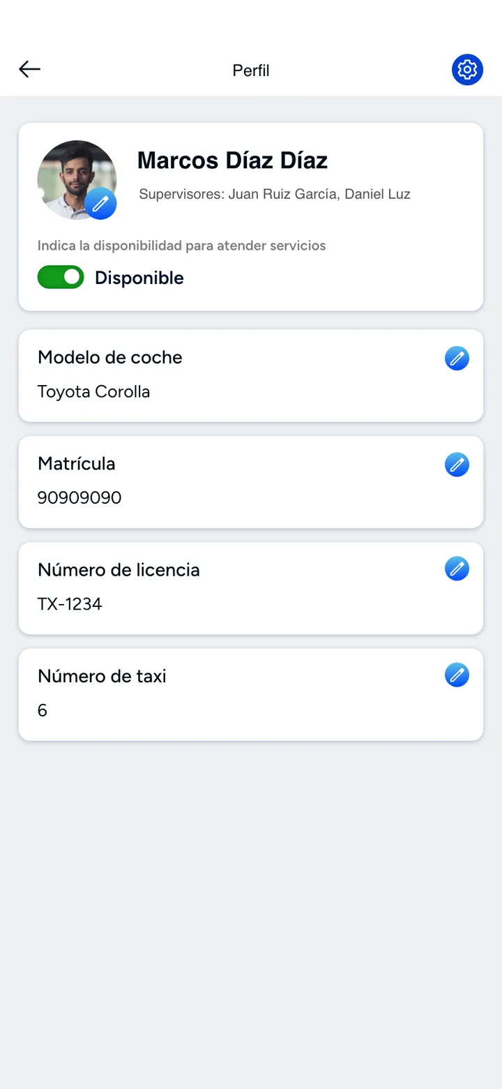 Taxin · Perfil público del taxista