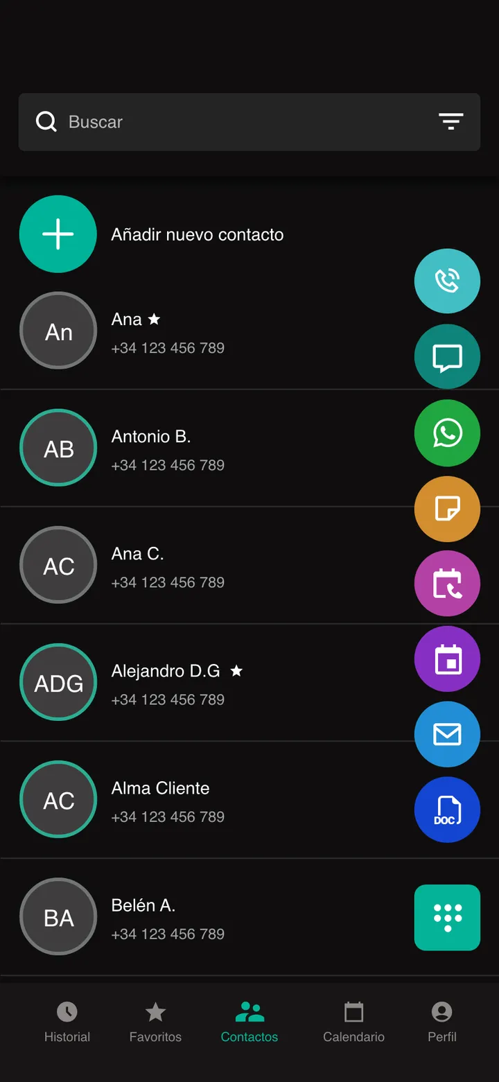 Univial · pantalla de la app