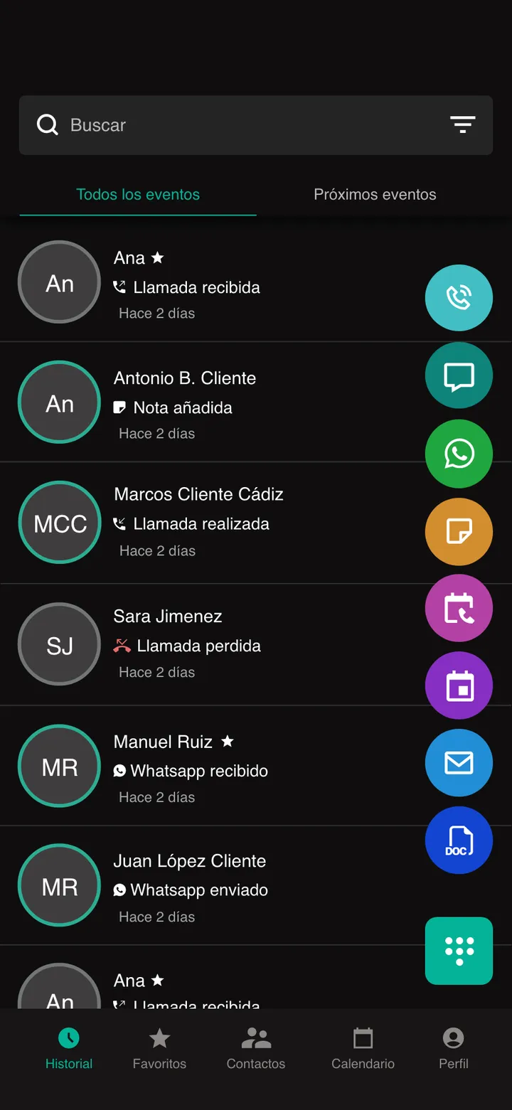 Univial · pantalla de la app