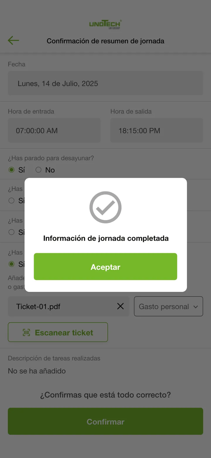Unotech · Jornada completada