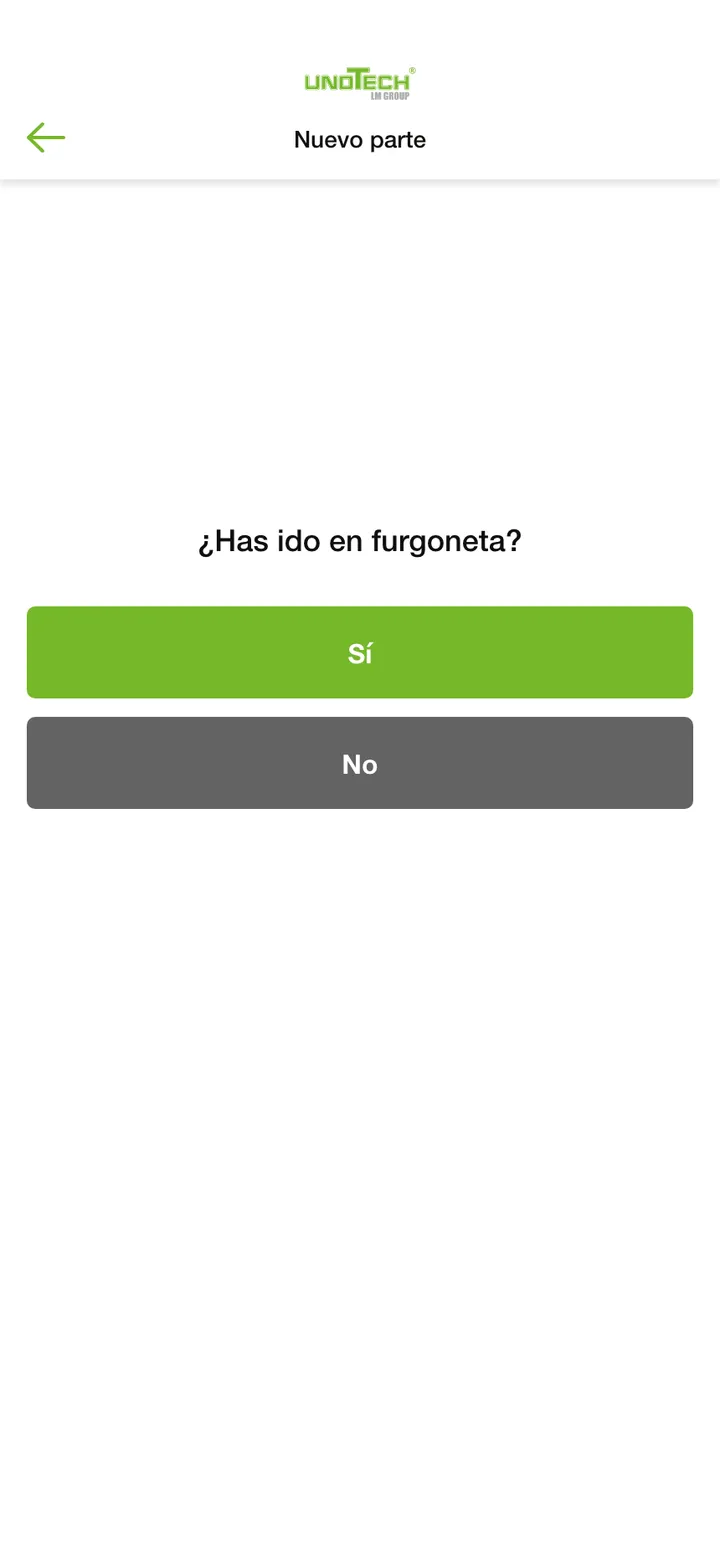 Unotech · pantalla de la app