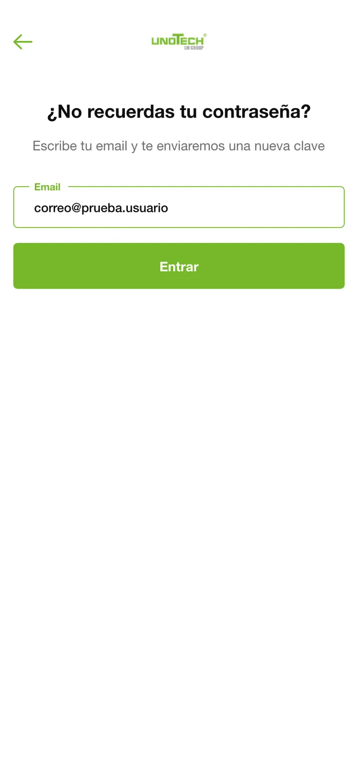 Unotech · Recuperar contraseña