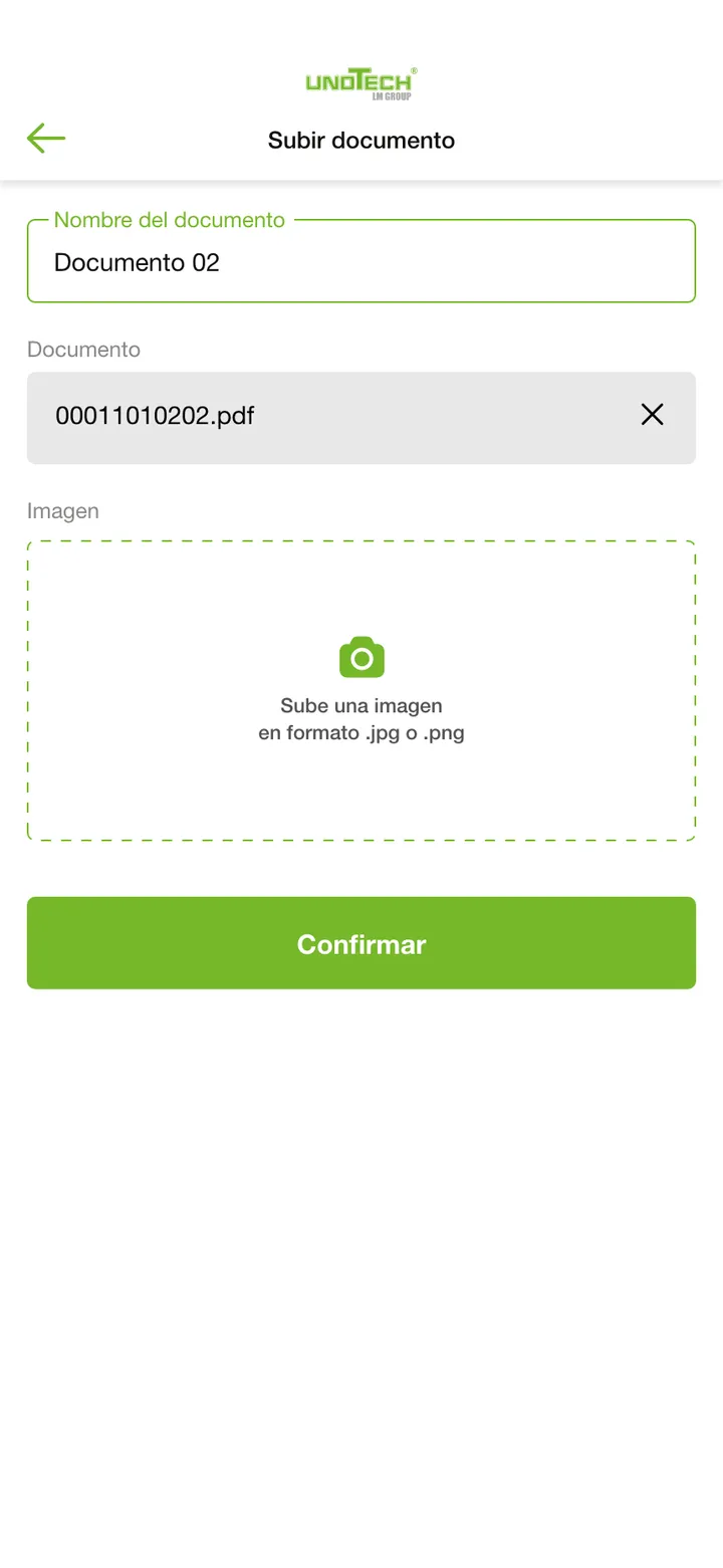 Unotech · Subir un documento