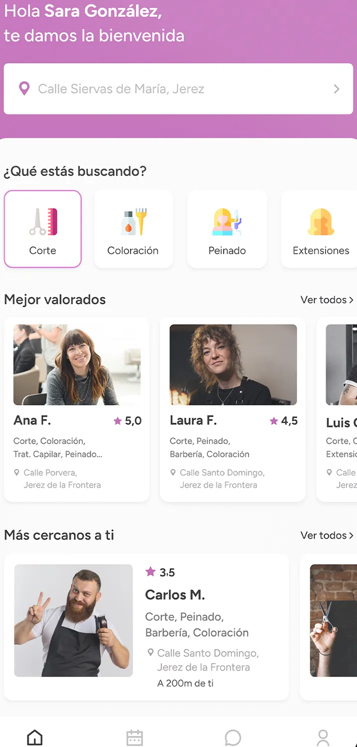 Vellolar · pantalla de la app