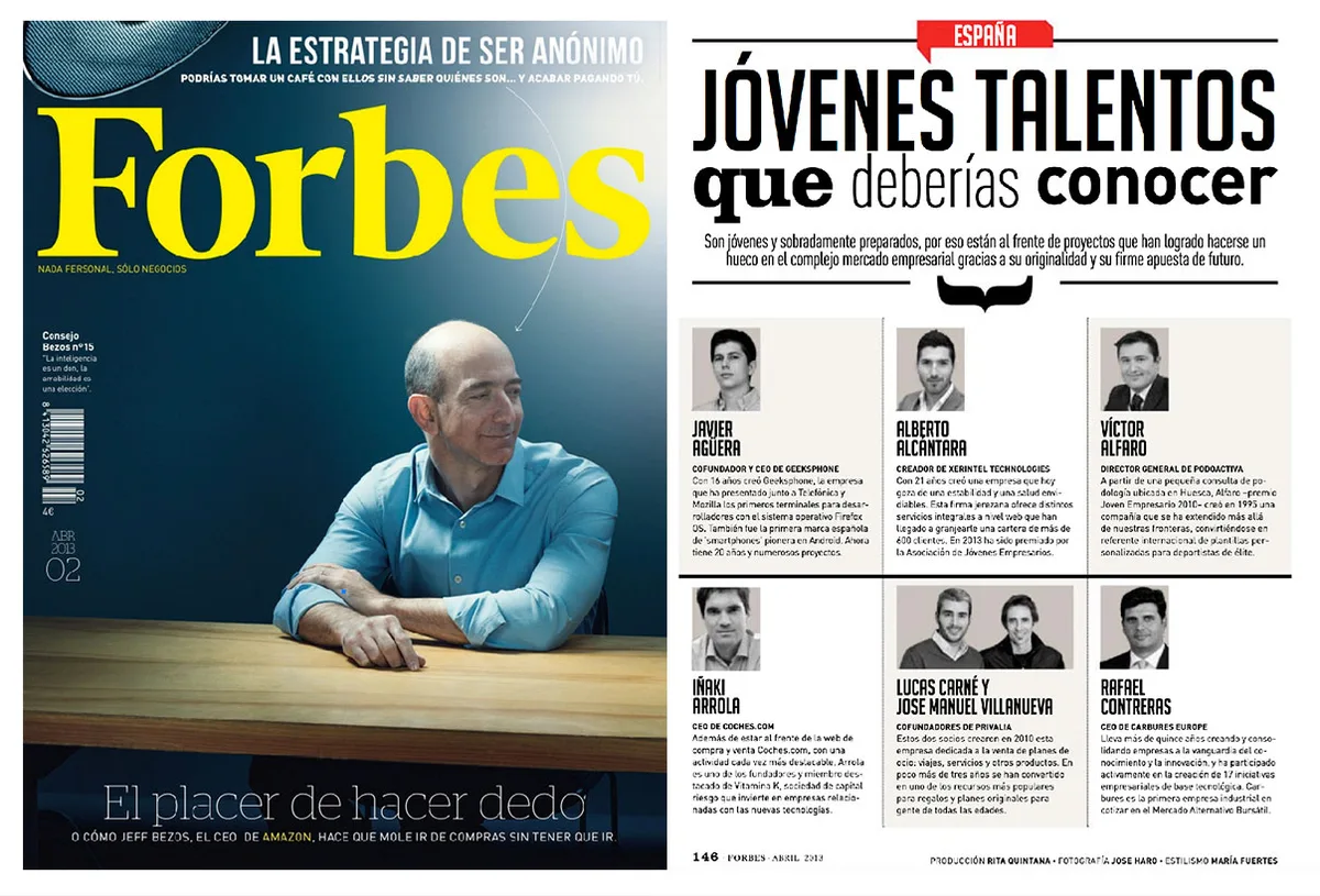 Revista Forbes España, abril de 2013: Jóvenes talentos que deberías conocer